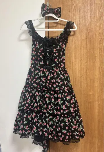 angelic pretty 복슬복슬 딸기 쉬폰 jsk