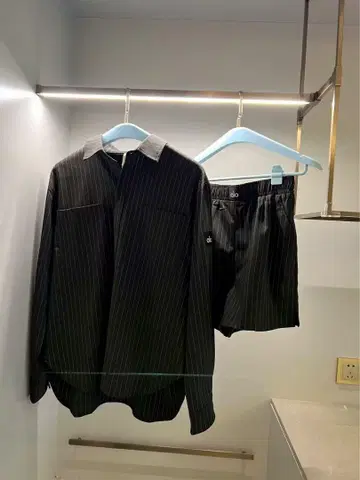 alo 스트라이프 셔츠 숏팬츠 세트 S