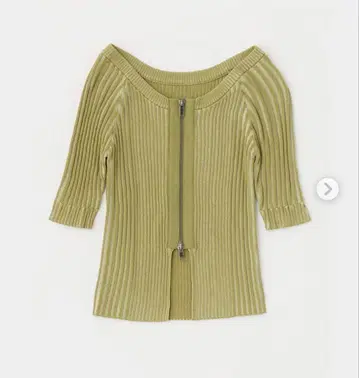 moussy 더블 지퍼 리브 니트탑