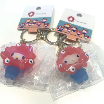 먀쿠먀쿠 산리오 클리어 키링 헬로키티 마이멜로디 2개 세트