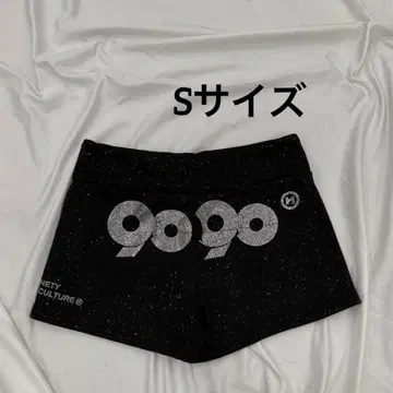 9090 girl 90 Logo Glitter Micro Shorts