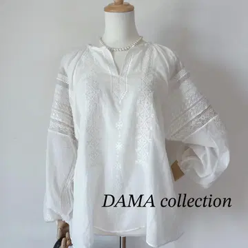 DAMA collection L 사이즈 컷워크 레이스 블라우스 자수 사용