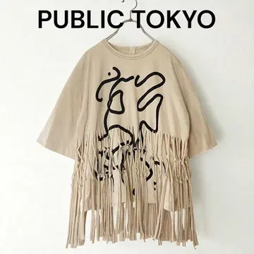 PUBLIC TOKYO 파브릭토쿄 T셔츠 아트 프린지