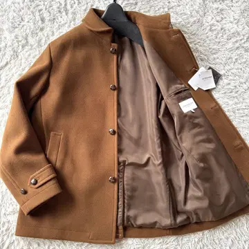 택 포함 새상품 유나이티드 애로우즈 멜톤 피 코트 호두 XL 카멜
