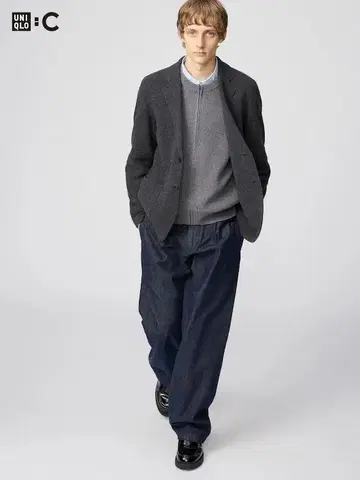 UNIQLO U 턱 스트레이트 팬츠/데님