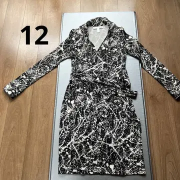 DIANE von FURSTENBERG 스플래터 프린트 원피스