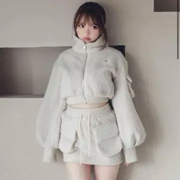 ANDMARY miffy boa jacket set up