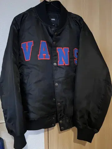 VANS 블랙 바시티 자켓 M