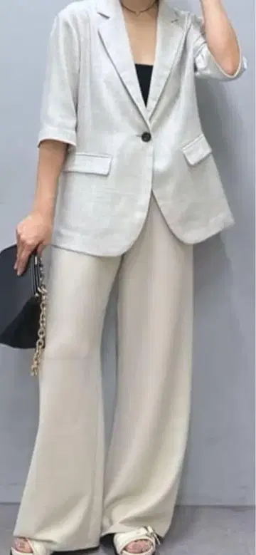 개럴개런트 하프 슬리브 싱글 자켓 베이지
