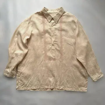 80s 90s 풀오버 셔츠 쿠바 셔츠 긴팔 셔츠 민족풍 카라 심지