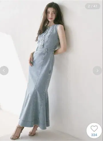 SNIDEL 데님 머메이드 원피스