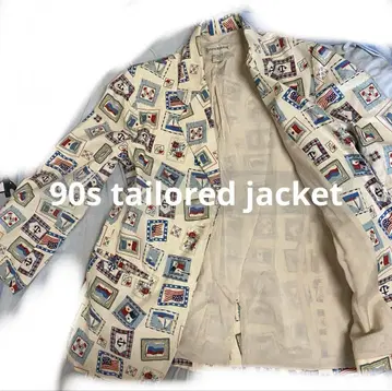 90s BANANA REPUBLIC 올 패턴 테일러드 자켓 분위기 00s
