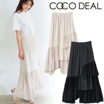 COCODEAL 플리츠 캉캉 스커트 블랙