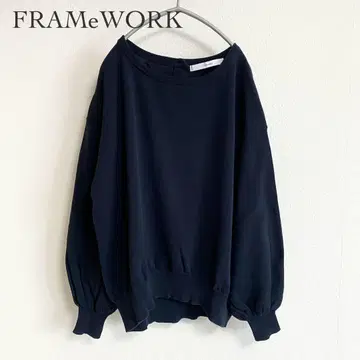 FRAMeWORK 오버 사이즈 백 버튼 니트 코튼 니트 네이비