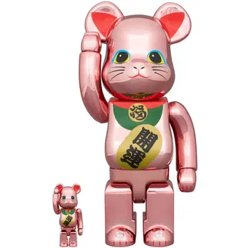 BE@RBRICK 마네키네코 개운  복숭아 금 도금 100% & 400%