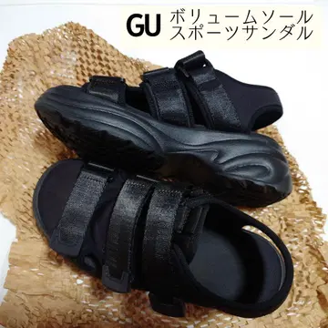 GU 볼륨 밑창 스포츠 샌들 블랙 Ssize