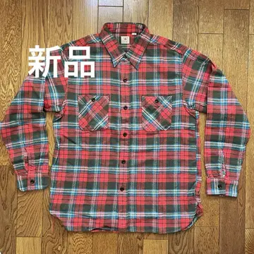 미사용 새상품 SUGAR CANE 슈가케인 체크 워크 셔츠 L