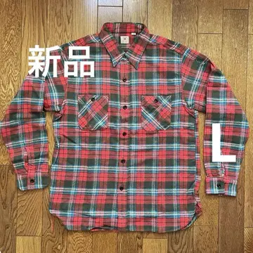 미사용 새상품 SUGAR CANE 슈가케인 체크 워크 셔츠 L