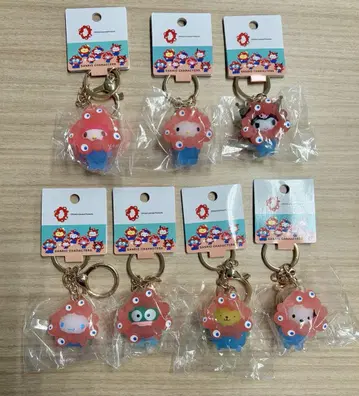 산리오 미야쿠미야쿠 변신 마스코트 클리어 키링 7점 세트
