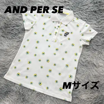 앤퍼시 피케 셔츠 반팔 올 패턴 화이트 M 사이즈