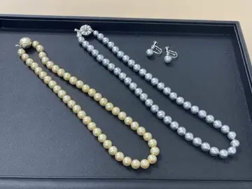 SILVER 펄 액세서리 세트 목걸이 귀찌