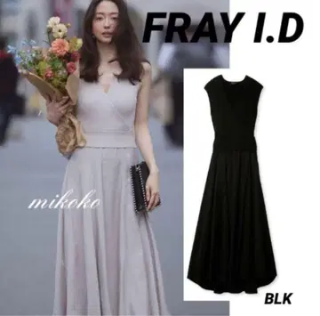 [새상품급]FRAY I.D/카슈쿨 리브 니트 콤비 원피스