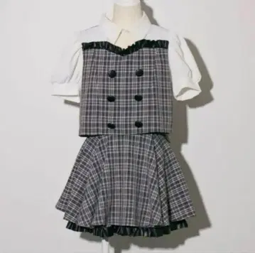 pium 뷔스티에 레이어드 가죽 프릴 플레어 치마바지