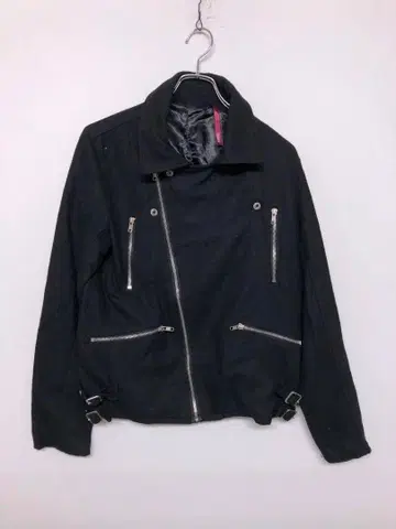 Y2K 헤이세이 인디 시리즈 구제 의류 더블 울 라이더스 자켓