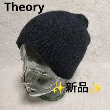 [ 새상품 ] Theory 알파카 혼방 리브 니트 모자 블랙