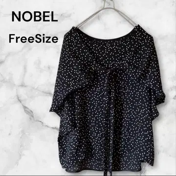 NOBLE 도트 뉴앙스 보타이 블라우스