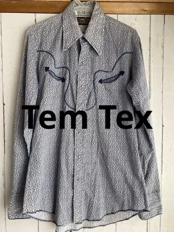 Tem Tex 플라워 패턴 웨스턴 셔츠 L 구제 의류 꽃무늬 남성용
