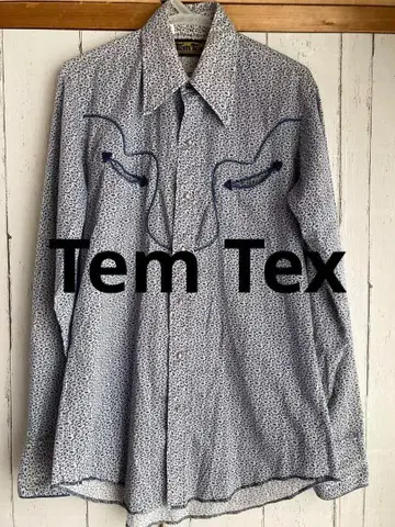 Tem Tex 플라워 패턴 웨스턴 셔츠 L 구제 의류 꽃무늬 남성용