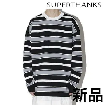 SUPERTHANKS 슈퍼 땡스 니트 오버 사이즈 롱 T셔츠
