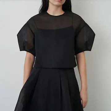 엘렌딕 메쉬 본딩 크롭 탑