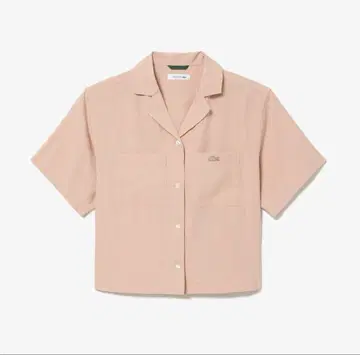 LACOSTE 라코스테 린넨 레이온 오픈 카라 셔츠 오렌지