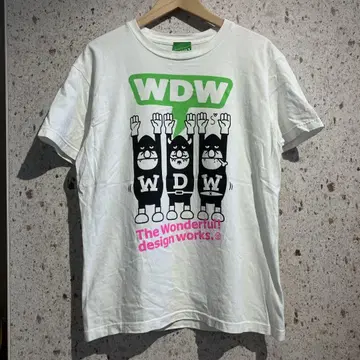 BEAMS T YDW 프린트 티셔츠 화이트 빔즈