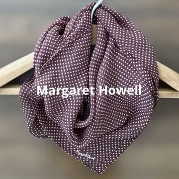 [ Margaret Howell ] 실크 스카프 와인 레드 도트 무늬