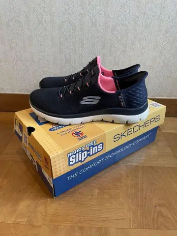 SKECHERS Slip-Ins 네이비/핑크 25cm 핸즈프리