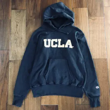 챔피온 리버스 위브 UCLA 로고 빨간색 단일 택 USA 블랙 XL
