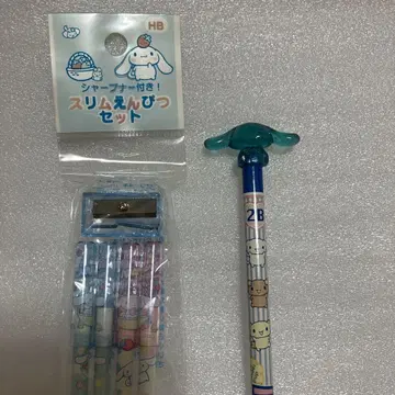2005년 미사용 산리오 시나모롤 연필 연필깎이 세트 시나몬