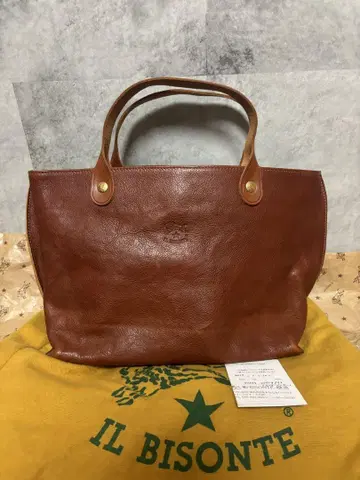 IL BISONTE 브라운 가죽 토트백