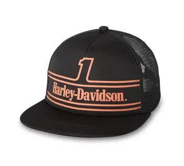 Harley-Davidson 메쉬 캡 블랙/오렌지