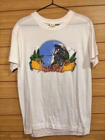 스크린스타 80s 하와이 프린트 t셔츠 반팔T셔츠 USA제