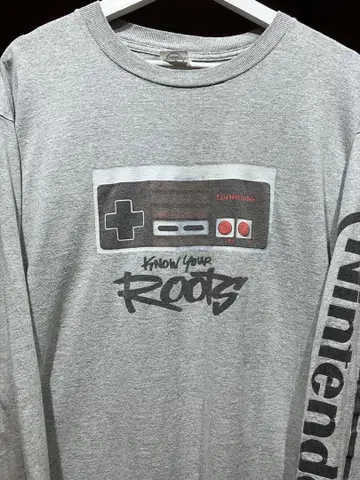 기업계 Nintendo 게임 컨트롤러 롱T 그레이 L 사이즈