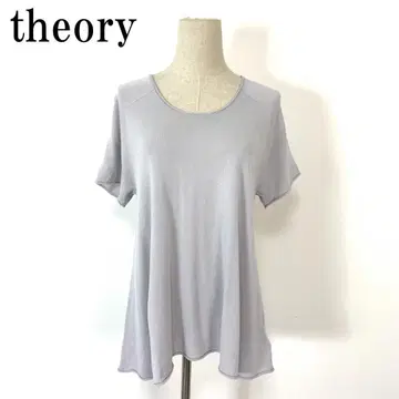 띠어리 반팔 니트 튜닉 상의 레이온 그레이 S B51