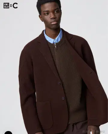 UNIQLO C 니트 자켓 38 다크 브라운 M