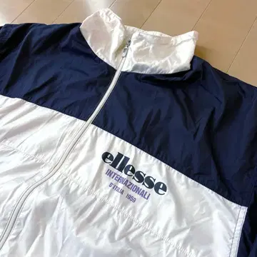 80's! ellesse 패널 나일론 자켓 엘레쎄 스탠딩 칼라