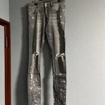 데미지 가공 스키니 데님 그레이 사이즈 30
