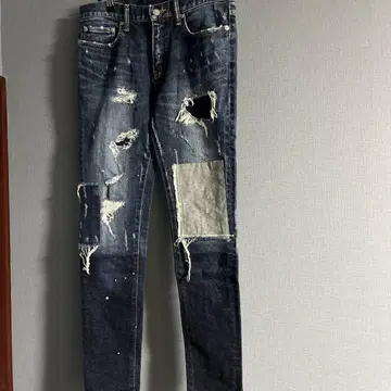 데미지 가공 스키니 데님 사이즈 M