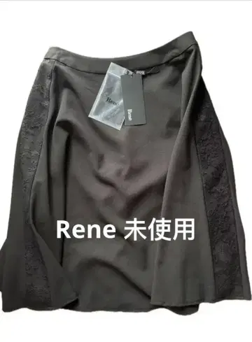 미사용 Rene 루네 플레어 스커트 무릎 기장 스커트 사이즈 34 블랙